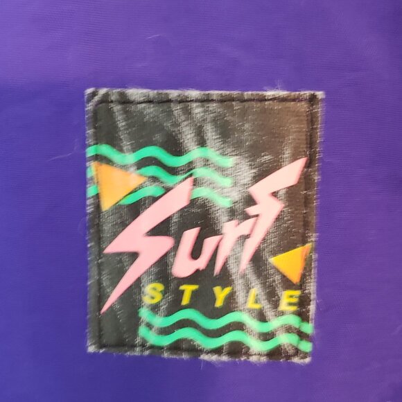 VTG 90s Surf Style Myrtle Beach Purple 1/2 Zip Pullover Windbreaker OSFA Graphic - Picture 3 of 9